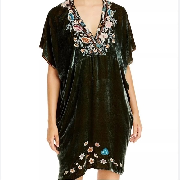 Johnny Was Serafina Velvet Embroidered Kaftan Dress Snake Eye NWT (overs… - Picture 7 of 11